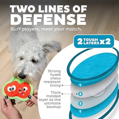 Outward Hound Tough Skinz Durable Squeaky Dog Toy with Two Tough Layers, Cherries, Red, Small - Image 2