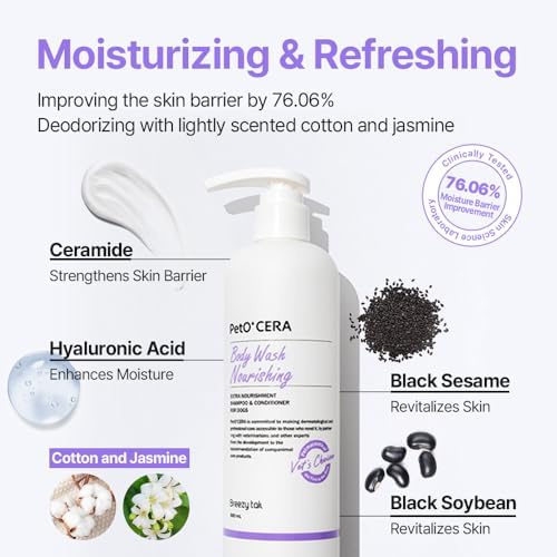 PetO’CERA Nourishing 2-in-1 Dog Shampoo and Conditioner for Allergic, Itchy, Dry, Sensitive Skin, Deodorizing Detangler for Poodle & Doodle, Puppy Safe, Tearless, Sulfate-Free, 16.9 fl oz/500ml - Image 5