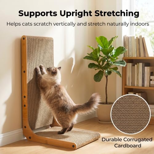 PatiencET L Shape Cat Scratcher, 26 Inch Cardboard Scratch Pad - Image 7
