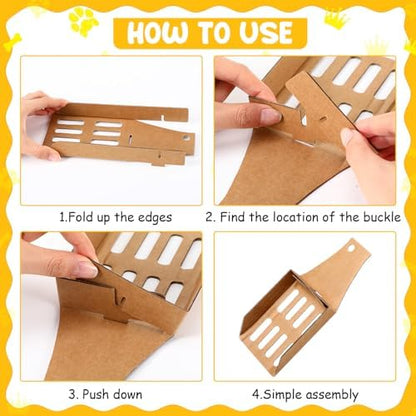 Watersay 30 Pcs Disposable Cat Litter Scoops 8.3x3.3 Inch Portable Kitty Litter Scooper with Holder Shovel Cardboard Plastic Free Litter Scoop with Holes for Travel Cat Litter Box - Image 3