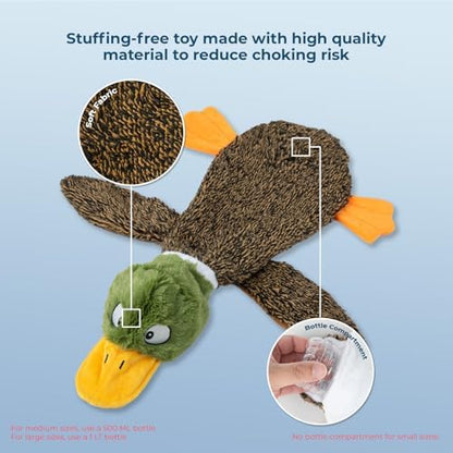 Best Pet Supplies 2-in-1 Fun Skin Stuffless Dog Toy - Wild Duck, Medium - Image 5