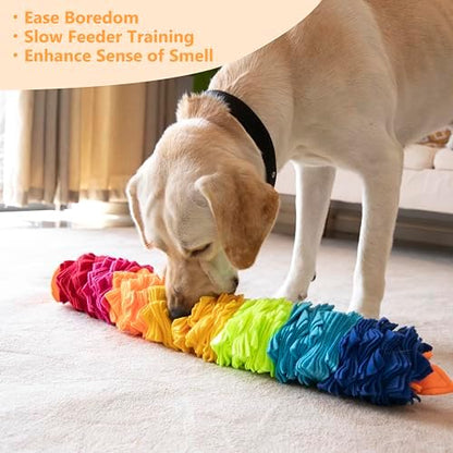 Ablechien Snuffle Ball Rainbow Snuffle Snake Puzzle Toy for Dogs Puppy Treat Dispensing Toys Foraging Snuffle Mat Interactive Slow Feeder Dog Toys for Any Size - Image 3