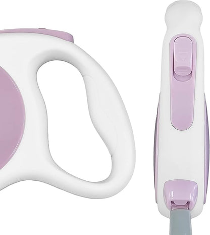 Lavender Purple Retractable Dog Leash 10 ft for Small and Medium Dogs and Cats, One Button Brake, Pause, Lock by LFCXHTY