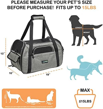 JESPET Soft-Sided Airline-Approved Dog & Cat Carrier Travel Bag - Image 2