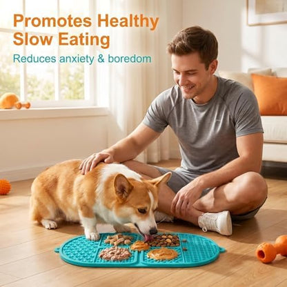 Dog Lick Mat Slow Feeder for Bathing & Grooming, 142 Suction Cups (Lake Blue) - Image 6