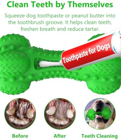 SCHITEC Squeaky Dog Chew Toy for Aggressive Chewers Large Breed, Tough Interactive Teething Rubber Bone for Big Medium Dogs - Image 3