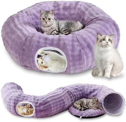 Bubble Round Cat Tunnel for Indoor Cats, Dusty Purple by Yaning