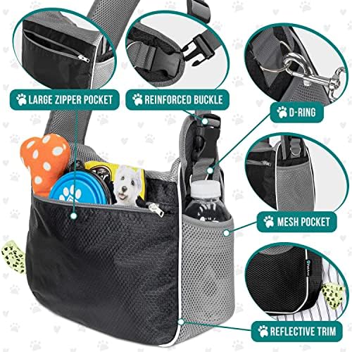 PetAmi Dog Sling Carrier for Small Dog, Hands Free Crossbody Carrier, Black - Image 4
