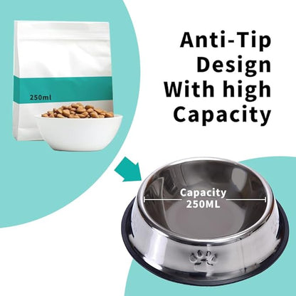 FAMILY'S BACKYARD Dog Bowls,Stainless Steel Dog and Cat Bowls, with a Diameter of 16CM at The Mouth and 22CM at The Bottom for Rust and Corrosion Prevention.