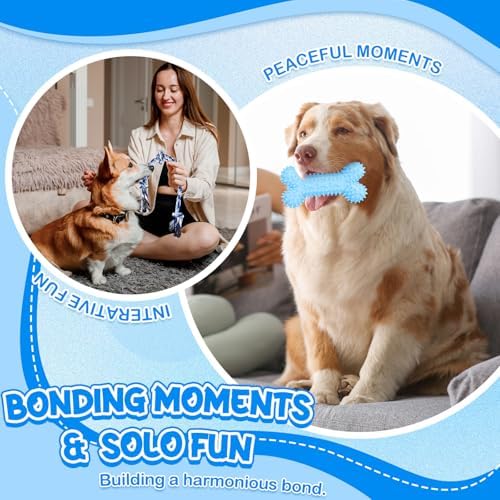 Vinsot 12 Pack Large Dog Chew Toys for Aggressive Chewers, Blue - Image 6