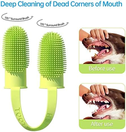 3 Pack Finger Toothbrush Kit for Easy Teeth Cleaning, Double-Finger Toothbrush Dental Care for Puppies, Cats and Small Pets - Image 2