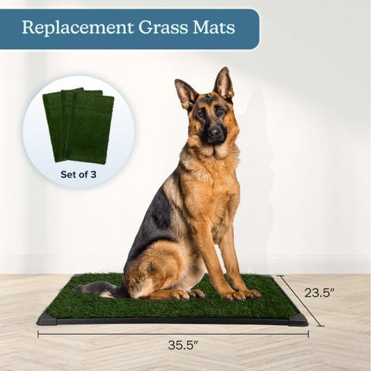PETMAKER Artificial Grass Puppy Pee Pad for Dogs, Set of 3, 35.5” x 23.5” - Image 2