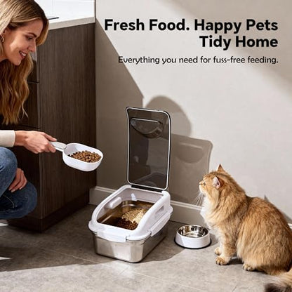 304 Stainless Steel Dog Food Storage Container with Lid for Cat Bird Pet Dry Food Treats, Mouse Proof Small Storage Bin Fits Up To 7 Lbs, Coming With Scoop - Image 7