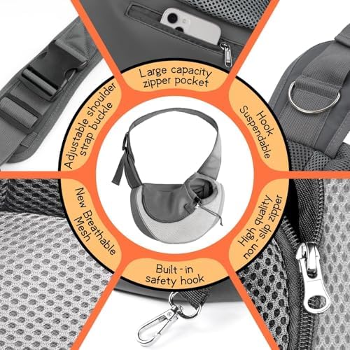 YUDODO Pet Sling Carrier for 5-9 lbs Small Dogs Cat Puppy Crossbody Carrier - Image 4
