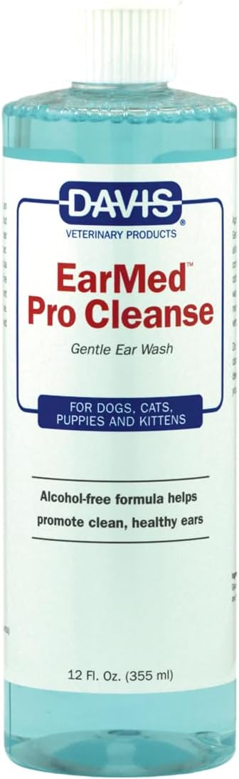 Davis EarMed ProCleanse Dog & Cat Ear Cleaner – Gentle Ear Wash for Dogs & Cats, Helps Remove Wax, Dirt & Odor, Soothes Itchy Ears, Routine Ear Care Solution