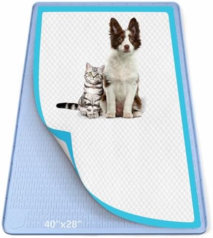 Pee Pad Holder for Dogs 40''x28'' Silicone Puppy Pee Pad Tray, Blue by Bartuke