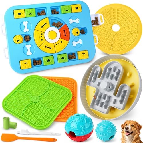Forfon Upgraded Dog Enrichment Toy Set with Slow Feeder Bowl & Puzzle Toy by Forfon