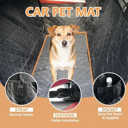 Dog Car Seat Cover 2 Piece Seat Waterproof Hammock and Light Grey Cover - Image 6