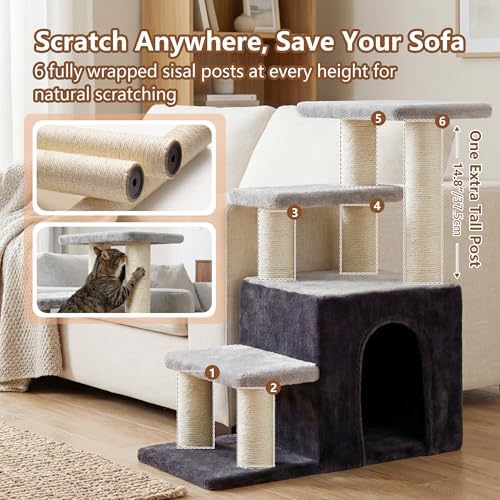 Heybly Cat Scratching Post, Pet Steps for Indoor Cats and Dogs, HSP002SGW - Image 5