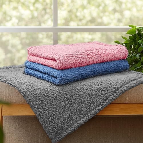 Luciphia 1 Pack 3 Calming Dog Blanket Fluffy Premium Fleece Pet Blankets Soft Sherpa Throw for Dogs Puppy Cat Haze Blue Small (23" x16") - Image 6