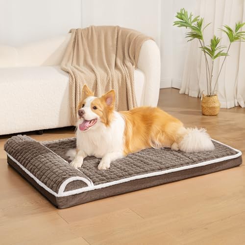 Orthopedic Large Dog Bed Pillow Pet Sofa Bed 48''X30'' Taupe - Image 2
