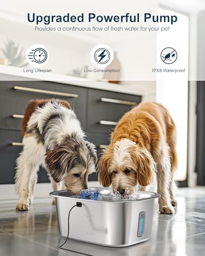 Dog Water Fountain Pump Replacement for D2341, D2419, D2223, D2322 Models, Pet Water Fountain Replacement Pump for PETNF Stainless Steel Large Dog Fountain for Large Dogs, Long Lifespan, Ultra Quiet - Image 5