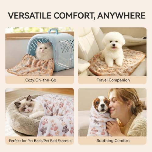 LINENLUX Dog Blankets 3-Pack, Super Soft Fluffy Fleece Pet Throw Warm - Image 3