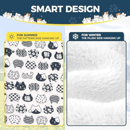 Admaison Cat Hammock for Cage Hanging Reversible 2Pack,Pet Hammock Bed Adjustable,Soft Sleeping Hammock for Cats,Ferret,Puppy,Rabbits,Small Animals (M, CAT) - Image 3