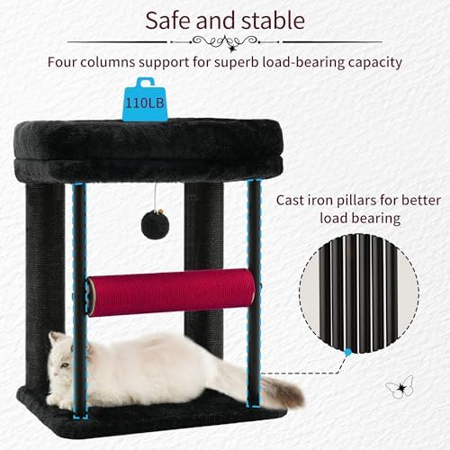 Hey-brother Cat Tree, Sturdy Tower with Sisal-Wrapped Columns, MPJ010SBR - Image 6