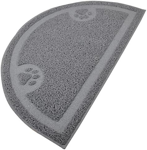 DM Cat Paw Print Litter Box Mat,Door Mat, Kitty Litter Rug,Half Circle,23.5x14.25 Inches - Image 2