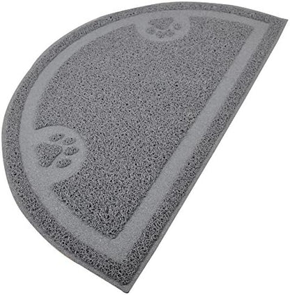 DM Cat Paw Print Litter Box Mat,Door Mat, Kitty Litter Rug,Half Circle,23.5x14.25 Inches - Image 2