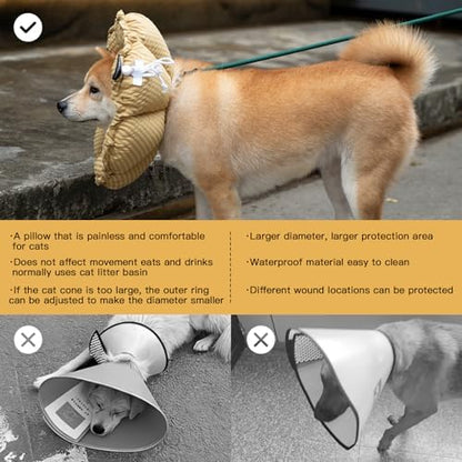 H HIDREAM Soft Dog Cones for Medium Dogs,Cute Adjustable Cone for Dogs to Stop Licking,Dog Recovery Collars & Cones that can Protect Head and Foot Wounds，Daisy Yellow All-Season Style - Image 6