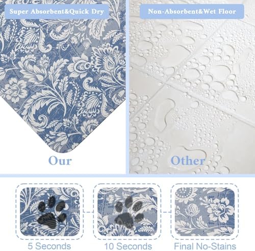 Dog Food Mat for Floors Waterproof Pet Placemat Cat Feeding Bowls Mats for Food and Water, Eco-Friendly Dog Accessories Diatomite Pets Supplies 17" X 30" - Image 2