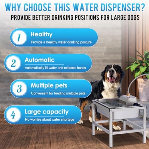 3Gal Automatic Dog Water Bowl Dispenser for Large Dogs Outdoor - Image 4
