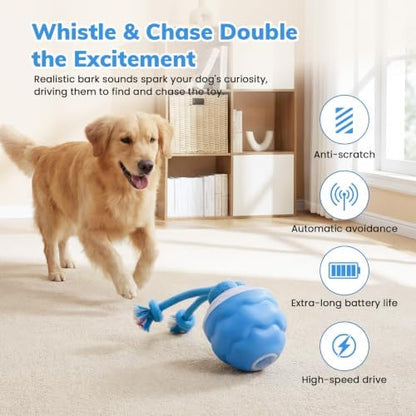 Dog Toys, Interactive Dog Toys, Automatic Interactive Dog Ball, 3 Modes Motion Activated Dog Balls for Medium Large Dogs, Type-C Rechargeable & Bite-Resistant (Blue01) - Image 2