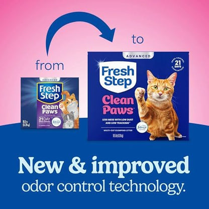 Fresh Step Advanced Clean Paws Multi Cat Clumping Cat Litter, 18.5 lb, 2 Pk - Image 2