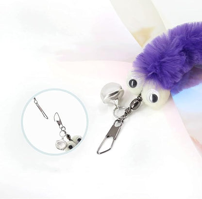 Cat Big Eye Dragonfly Toys Replacement Cat Toy Wand Refills, 6 Pieces Big Eye Dragonfly Cat Toy Feathers Refill, Interactive Cat Teaser Wand Attachments, with Bell