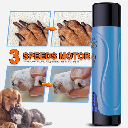 YABIFE Dog Nail Grinder, Dog Nail Trimmers and Clippers Kit, Super Quiet, Rechargeable, for Small Large Dogs Cats Toenail Claw Grooming,3 Speeds - Image 5