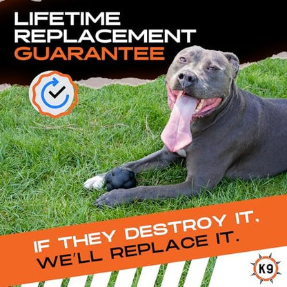 Monster K9 Indestructible XL Dog Ball – Lifetime Replacement - Durable Dog Toy for Aggressive Chewers - Safe, Non-Toxic Natural Rubber - Chew, Fetch, Stuff with Treats - USA Made - 4” (Soft Ball Size) - Image 5
