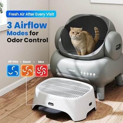 Neakasa Airstep, 2-in-1 Litter Box Air Purifier & Cat Step, 3-Mode Odor, Dust & Pet Hair Control, Air Filter Compatible with M1 Plus / M1 Lite and Most Automatic & Basic Litter Boxes - Image 3