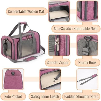 Mr. Pen- Pet Carrier, 17.5" x 11.2" x 11.5", Medium Size, Pink - Image 3