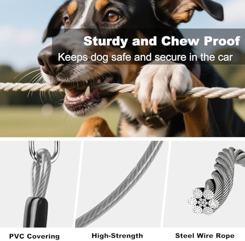 Dog Seat Belt for Car,Chew Proof Dog Car Seat Belt,2 in 1 Car Harness for Dogs Safety Seat Belt,Heavy Duty Pet Seat Belt for Medium & Large Dogs Chewer - Image 2