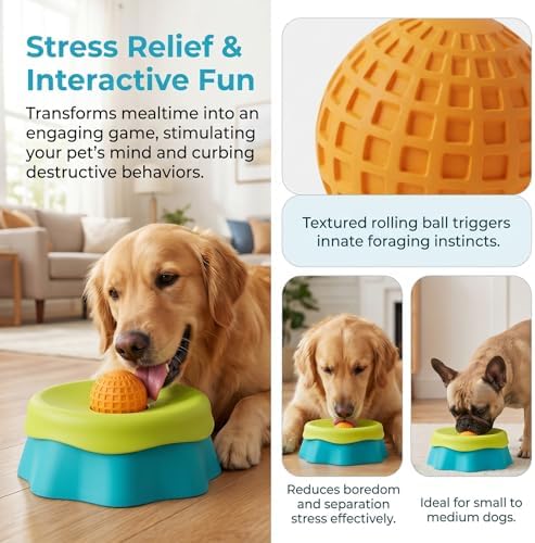 Food Grade Silicone Slow Feeder Bowl, Chew Resistant & Odorless Pet Bowl for Cats & Dogs. Anti-Slip Design for Yogurt, Puree, Juice & Liquid Food, Prevents Vomiting, Bloating and Digestive discomfort - Image 4
