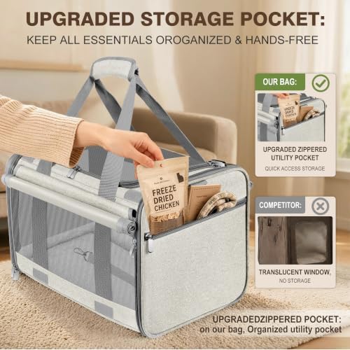 Soft Sided Cat Carrier for Anxious Pets with Privacy Roller Blinds - Image 6