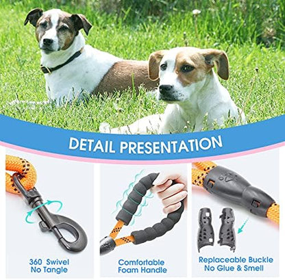 BAAPET 2/4/5/6 FT Dog Leash with Comfortable Padded Handle and Highly Reflective Threads for Small Medium and Large Dogs (5FT-1/2'', Orange) - Image 3