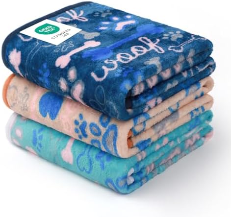 Luciphia 3 Pack Soft Fleece Dog Blankets for Small Dogs Puppy Cats,23"x16" by luciphia