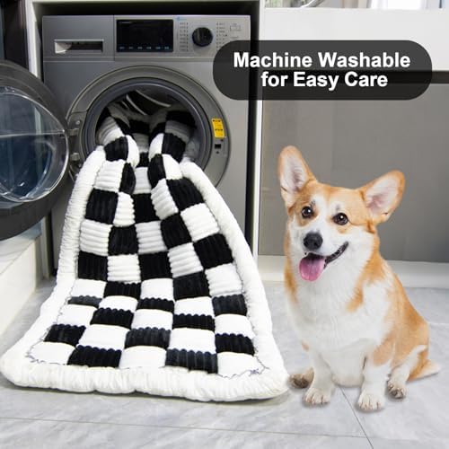 Backseat Pet Bed Mat Non-Slip Dog Car Seat Cover Scratch Chew Resistant Dog Blanket for SUVs, Trucks & Sedans 23" x 51" Easy Clean Comfortable Car Travel Pet Pad, Black and White - Image 5