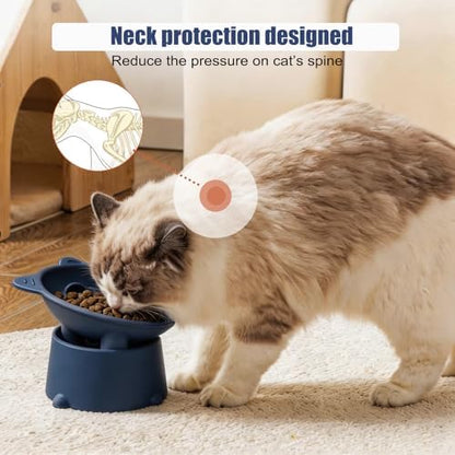Raised Slow Feeder Cat Bowl, Silicone Elevated Tilted Cat Slow Feeder Bowl - Image 4