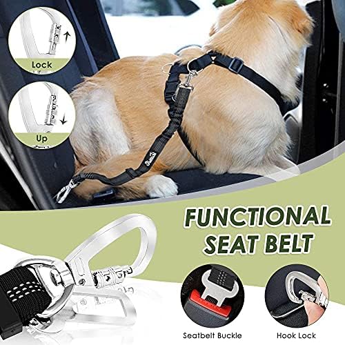 SlowTon Dog Seatbelt, 2 Pack Adjustable Heavy Duty Dog Safety Seat Belt - Image 3