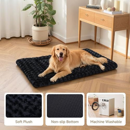 Exsnugy Washable Dog Bed Mat Large Size Fluffy Pet Crate Pad 48x30 XXL - Image 4